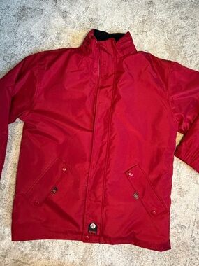 Vintage Report Collection Men's Red Water-Resistant Raincoat Jacket